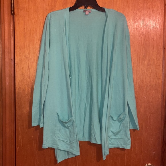 •J.JILL•MINT OPEN FRONT LIGHTWEIGHT 3/4SLEEVE KNIT SWEATER CARDIGAN SIZE MEDIUM. - Picture 7 of 9